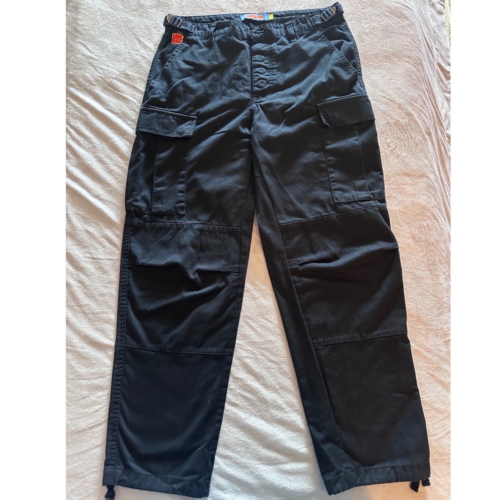 Empyre Mens Black Loose Fit Cargo Pants Skate Streetwear Size 28 saddle seat